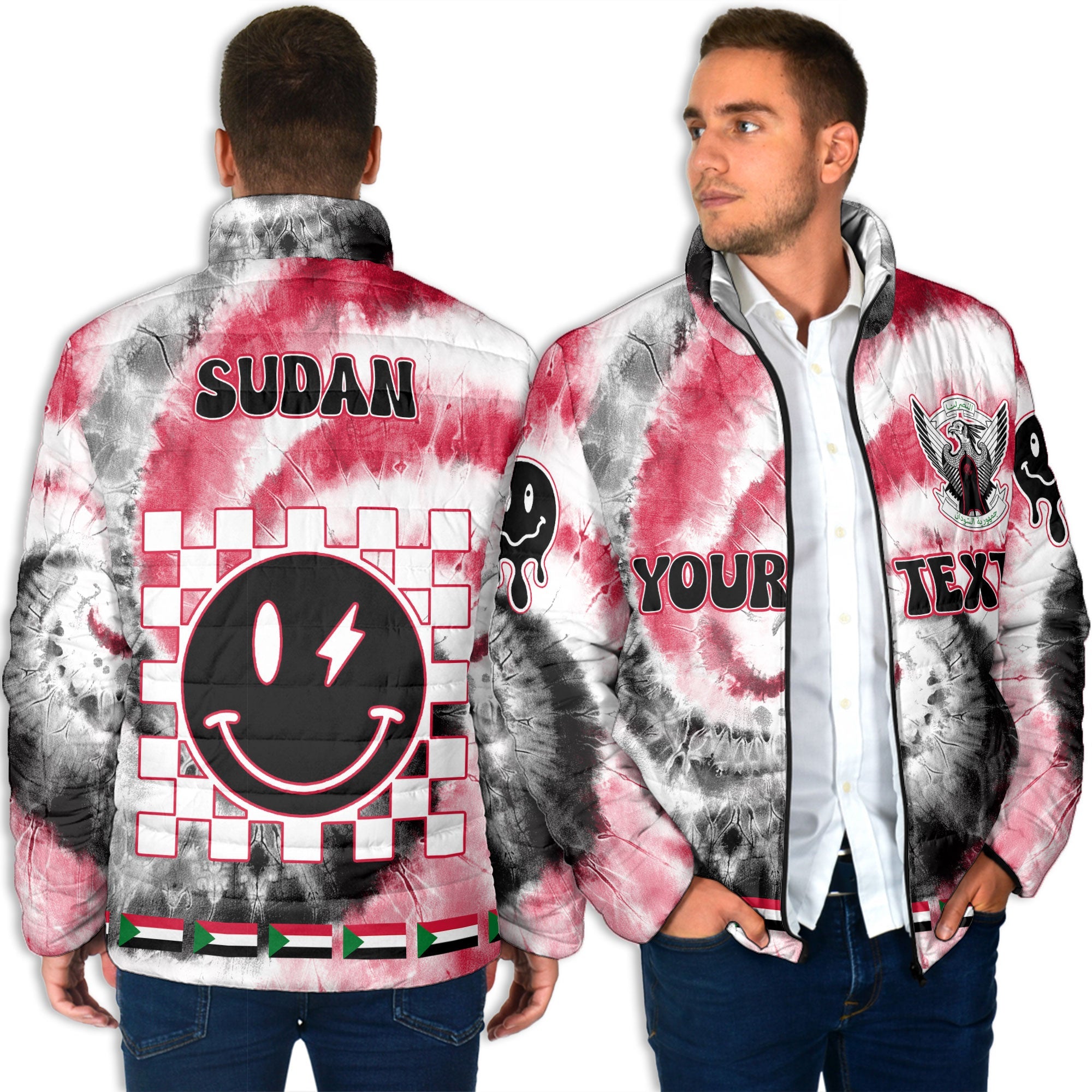 Sudan Men Padded Jacket Custom Tie Dye Style 4