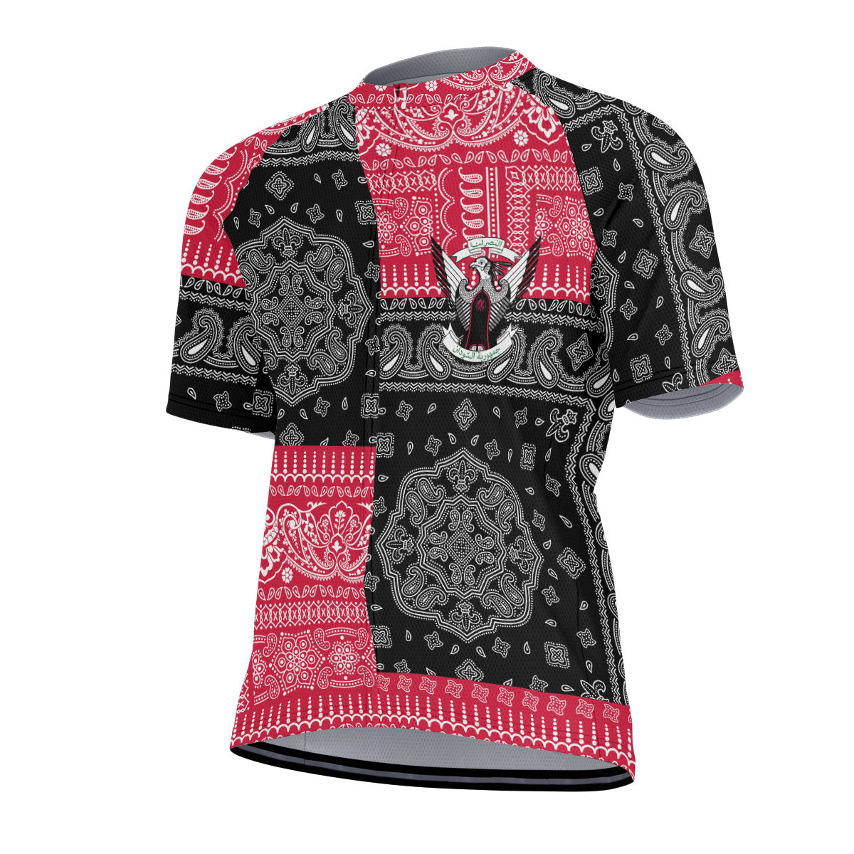 Sudan Men Cycling Jersey Flag And Paisley Basic Style 2