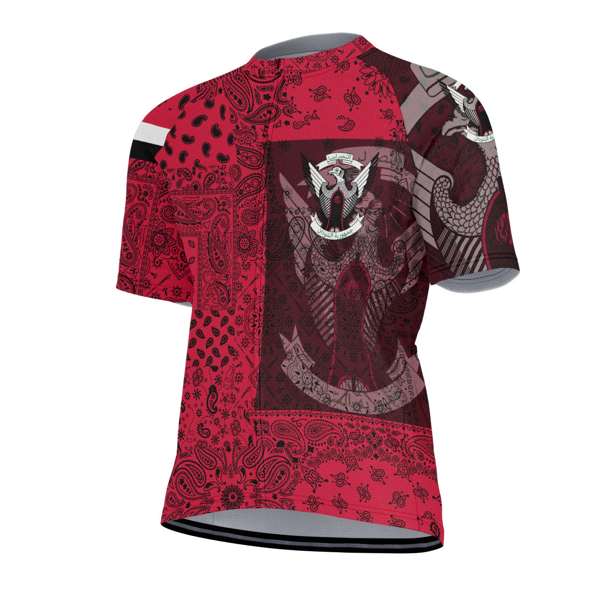 Sudan Men Cycling Jersey Paisley Flag And Skull Style 2