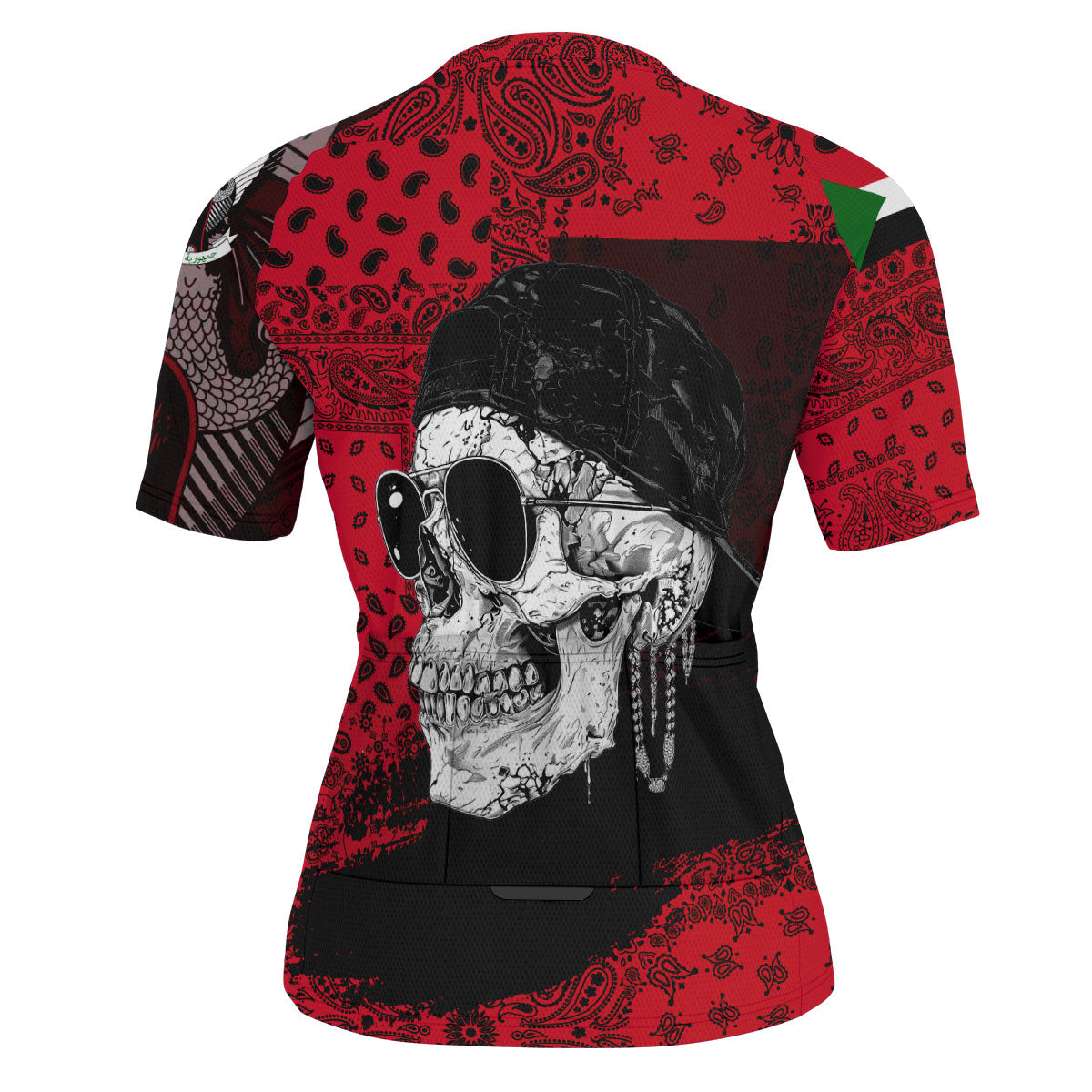 Sudan Men Cycling Jersey Paisley Flag And Skull Style 3