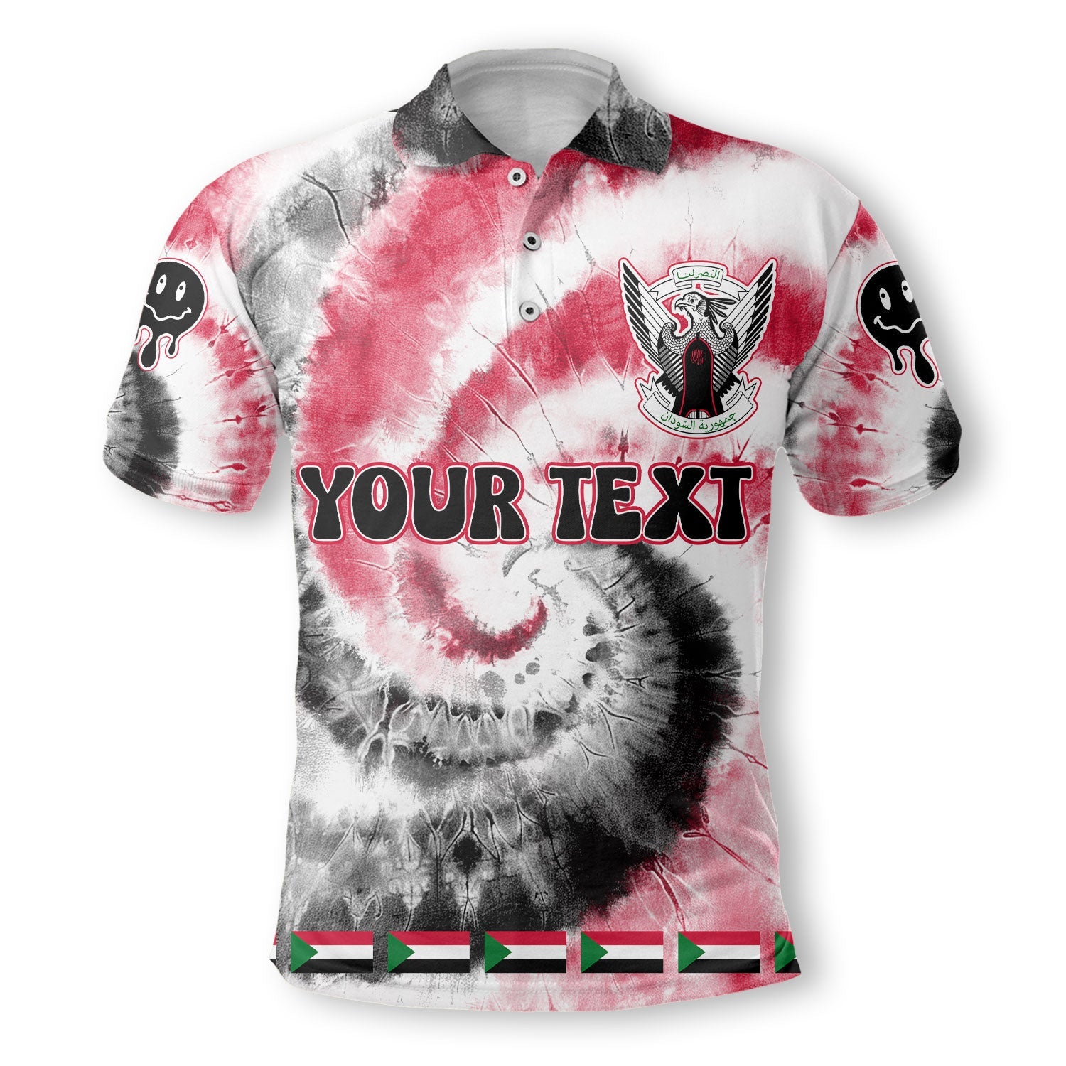 Sudan Polo Shirt Custom Tie Dye Style 2