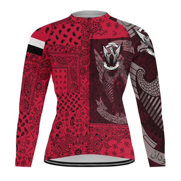 Sudan Raglan Men Cycling Jersey Long Sleeve Paisley Flag And Skull Style 1