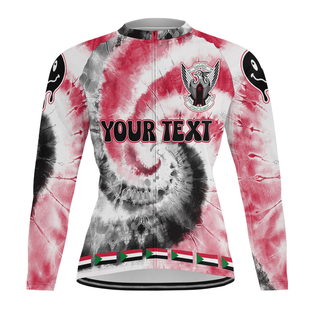 Sudan Raglan Men Cycling Jersey Long Sleeve Custom Tie Dye Style 2