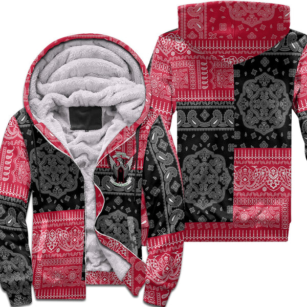 Sudan Sherpa Hoodie Flag And Paisley Basic Style 1