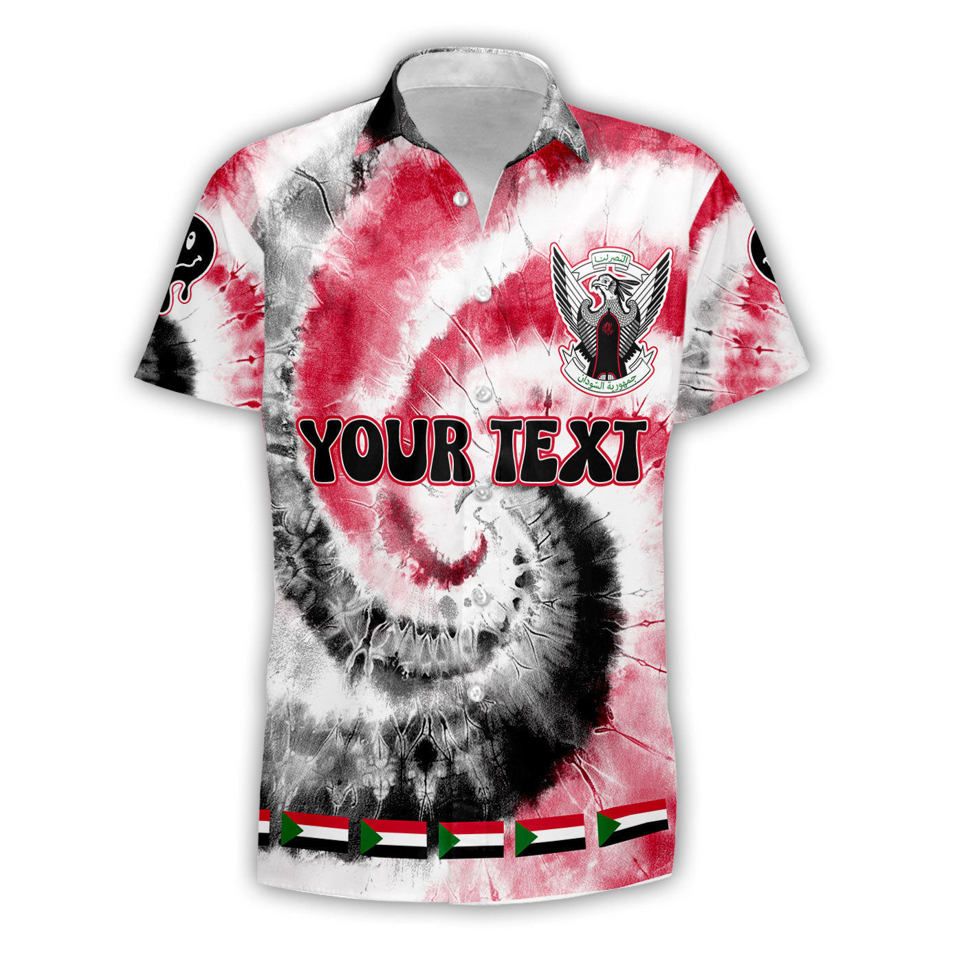 Sudan Short Sleeve Shirt Custom Tie Dye Style 1