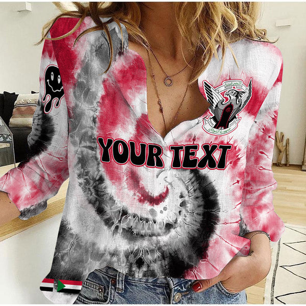 Sudan Women Casual Shirt Custom Tie Dye Style 1