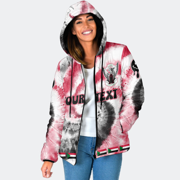 Sudan Women Hooded Padded Jacket Custom Tie Dye Style 1