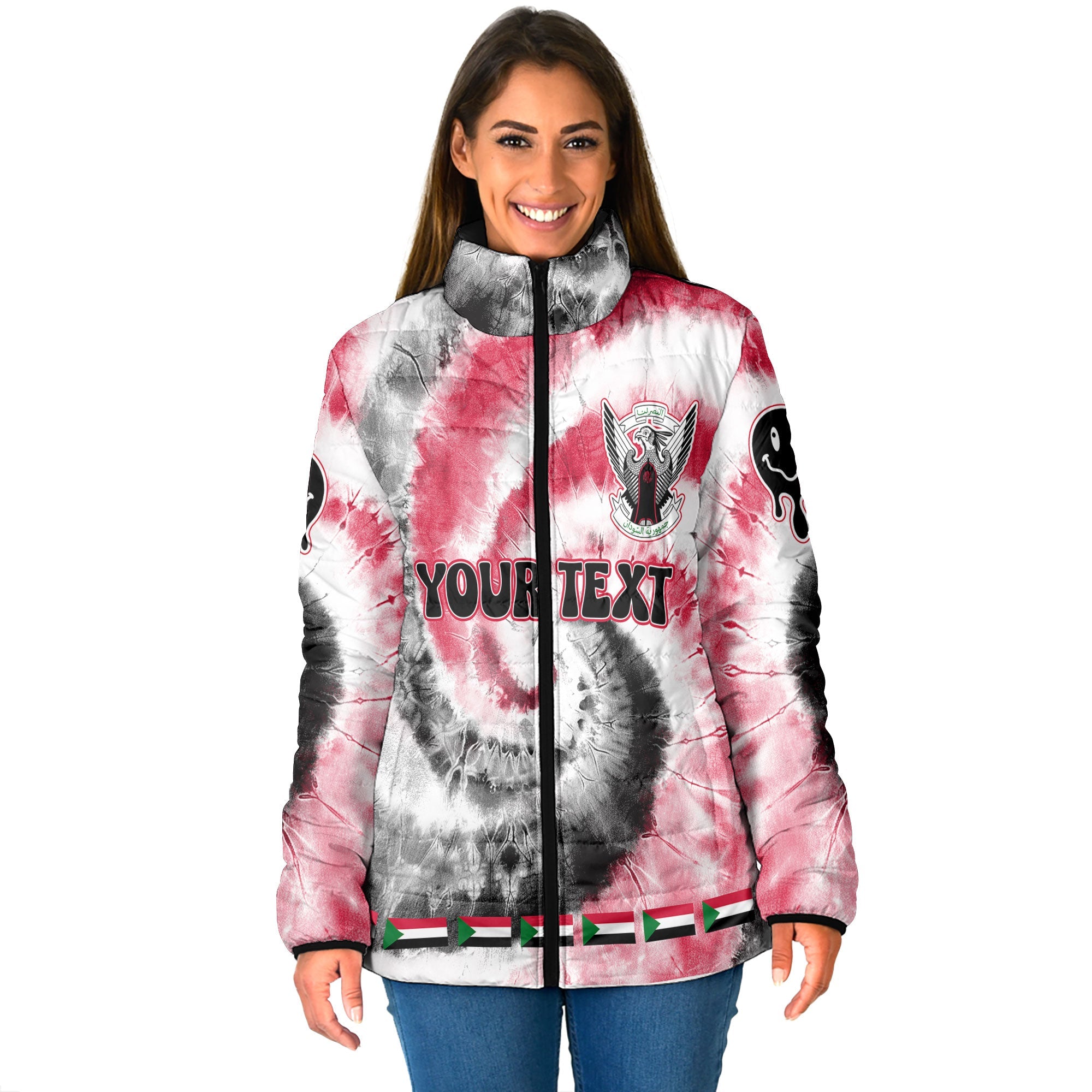 Sudan Women Padded Jacket Custom Tie Dye Style 1