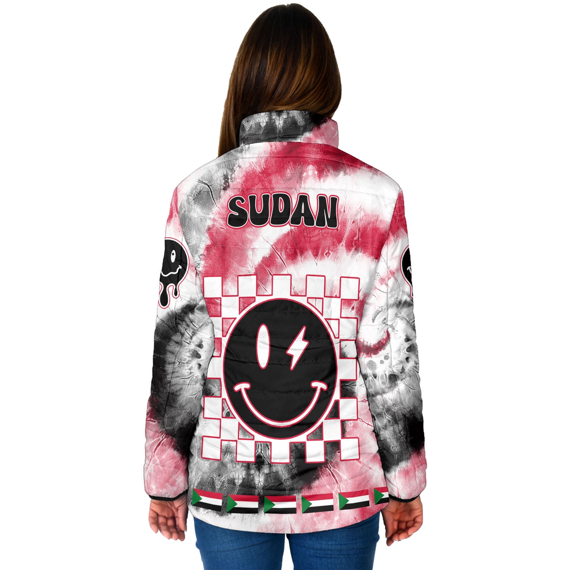 Sudan Women Padded Jacket Custom Tie Dye Style 2