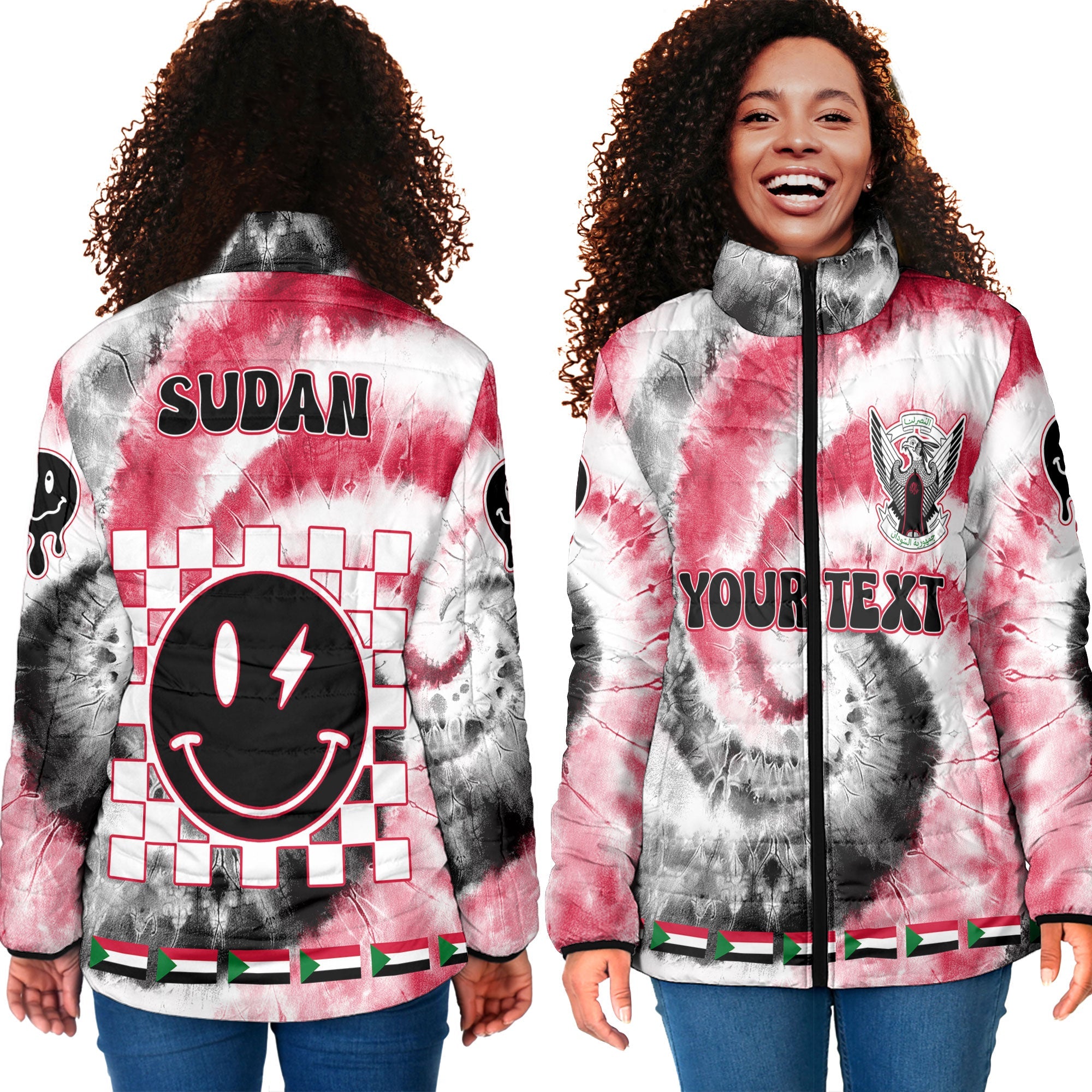 Sudan Women Padded Jacket Custom Tie Dye Style 4