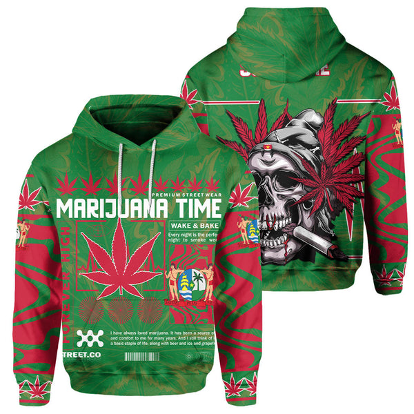 Suriname Hoodie Flag & Coat Of Arms Marijuanas Style