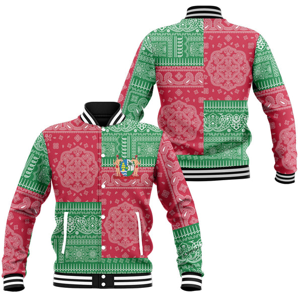 Suriname Baseball Jacket Flag And Paisley Basic Style 1