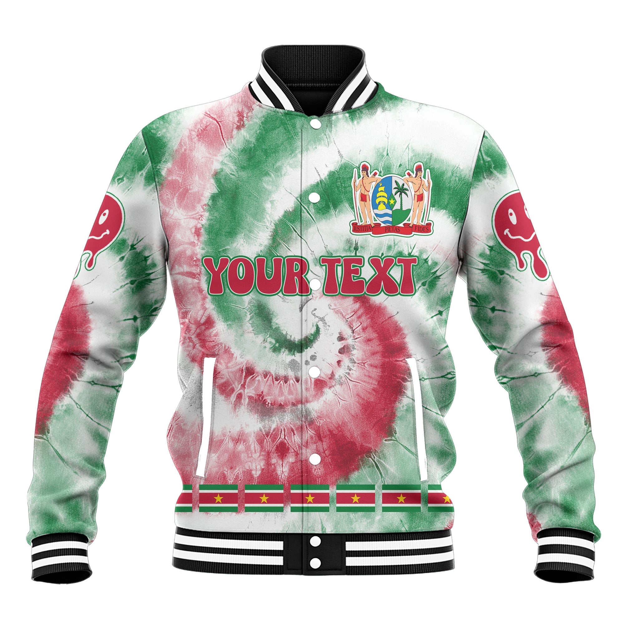 Suriname Baseball Jacket Custom Tie Dye Style 2