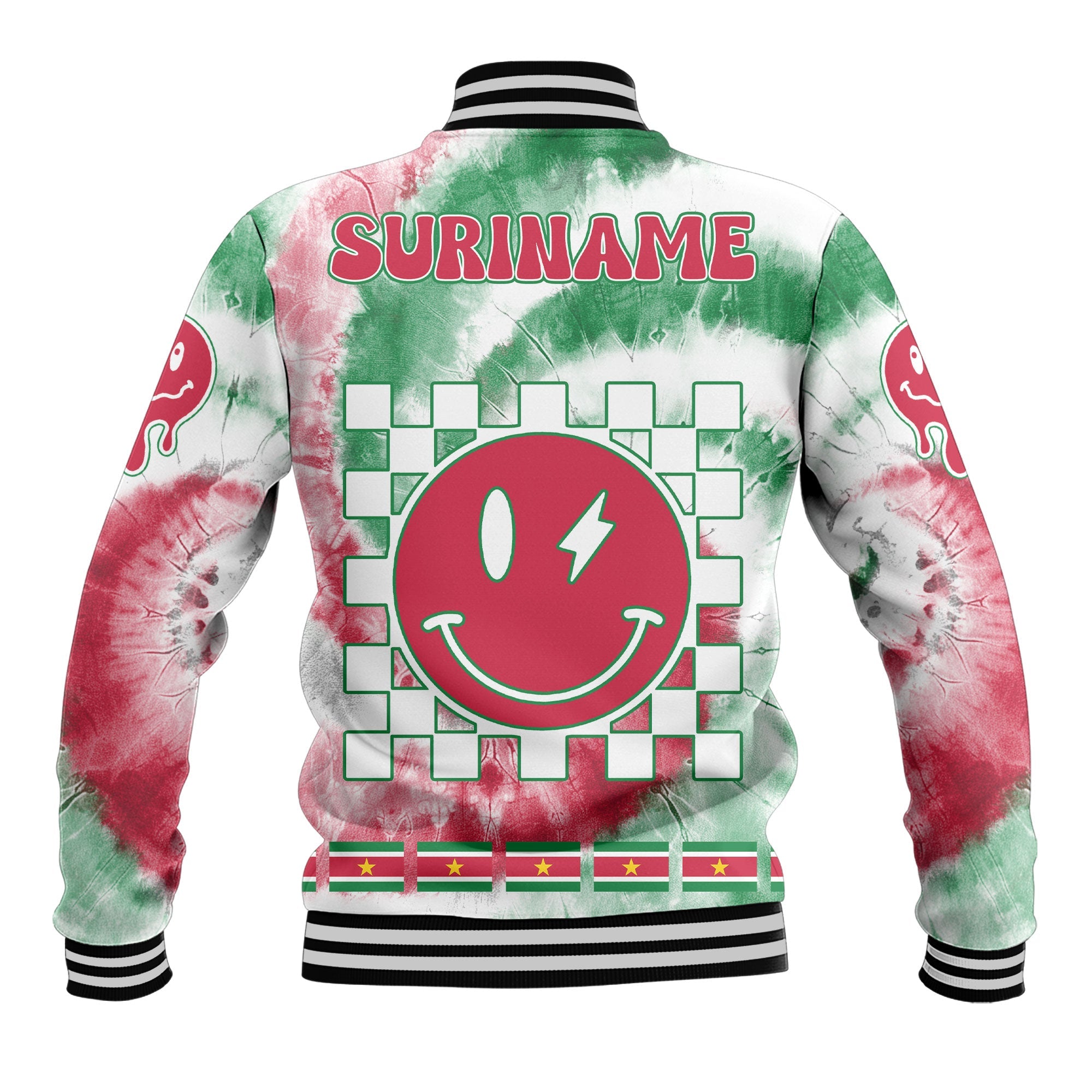 Suriname Baseball Jacket Custom Tie Dye Style 3