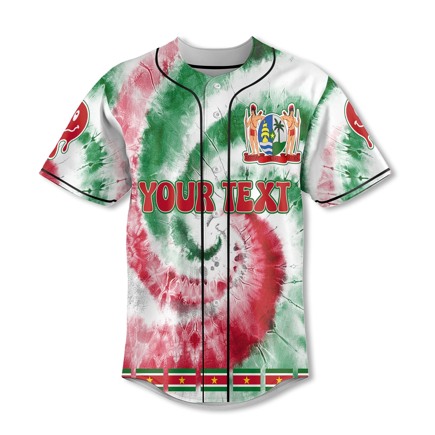 Suriname Baseball Jersey Custom Tie Dye Style 2