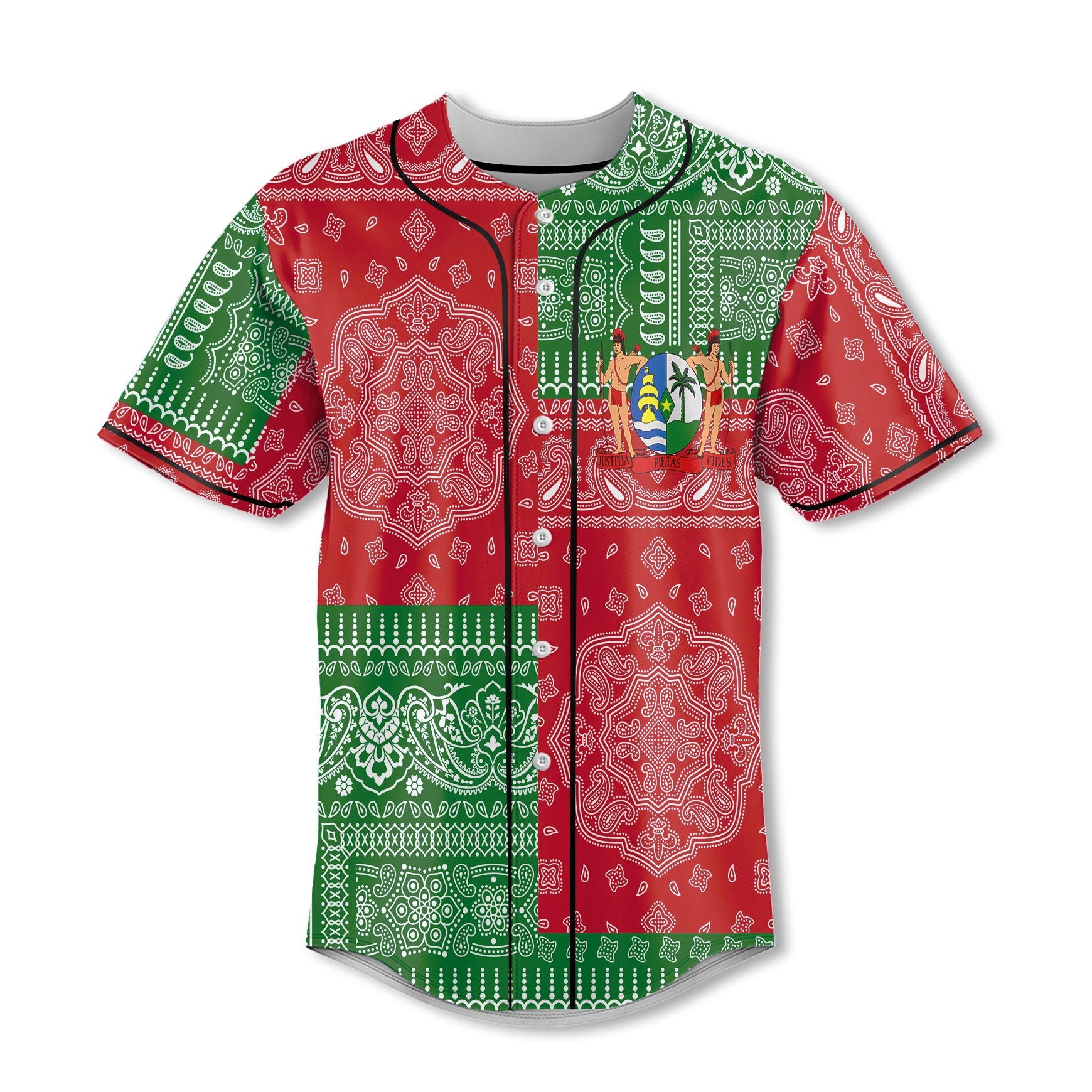 Suriname Baseball Jersey Flag And Paisley Basic Style 2