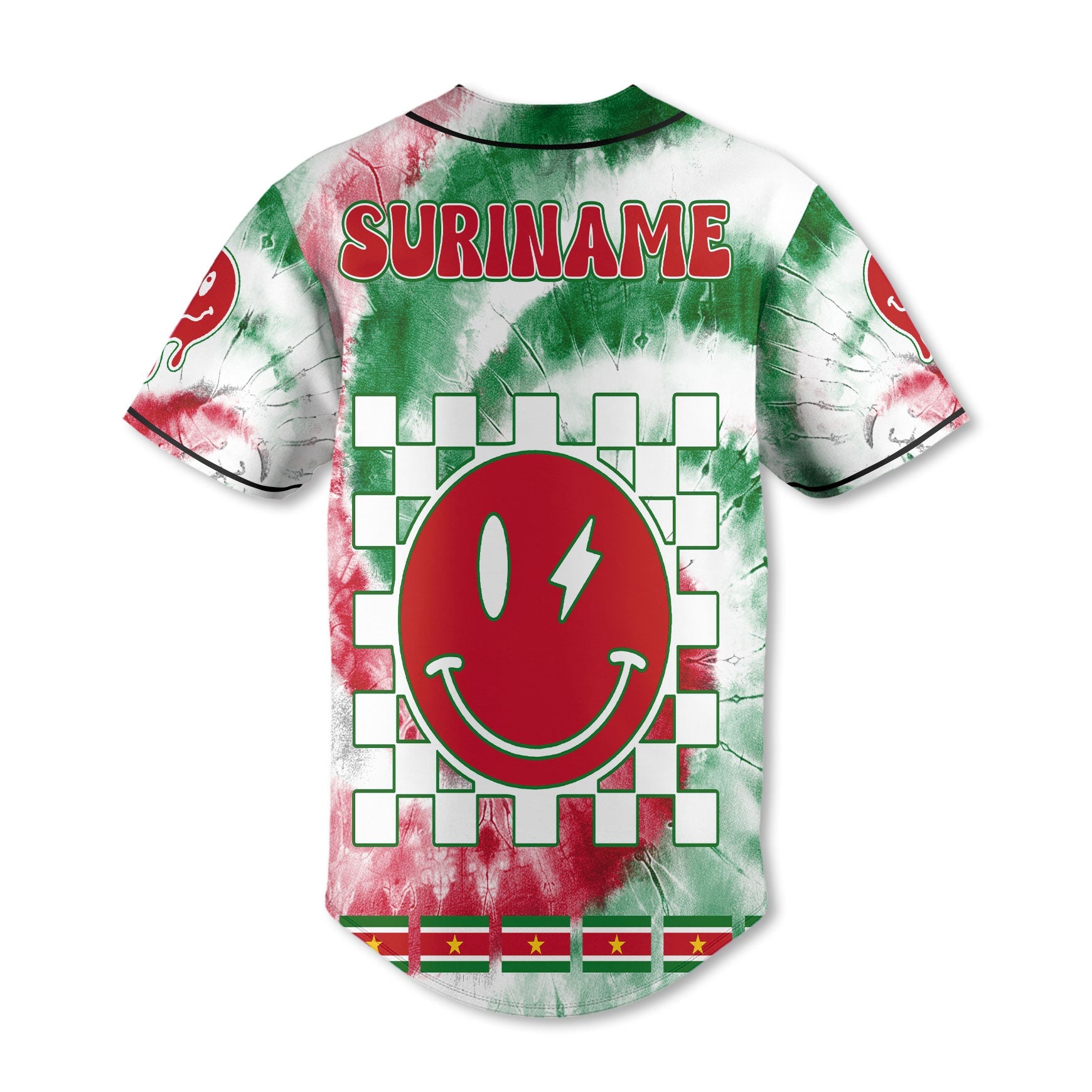 Suriname Baseball Jersey Custom Tie Dye Style 3