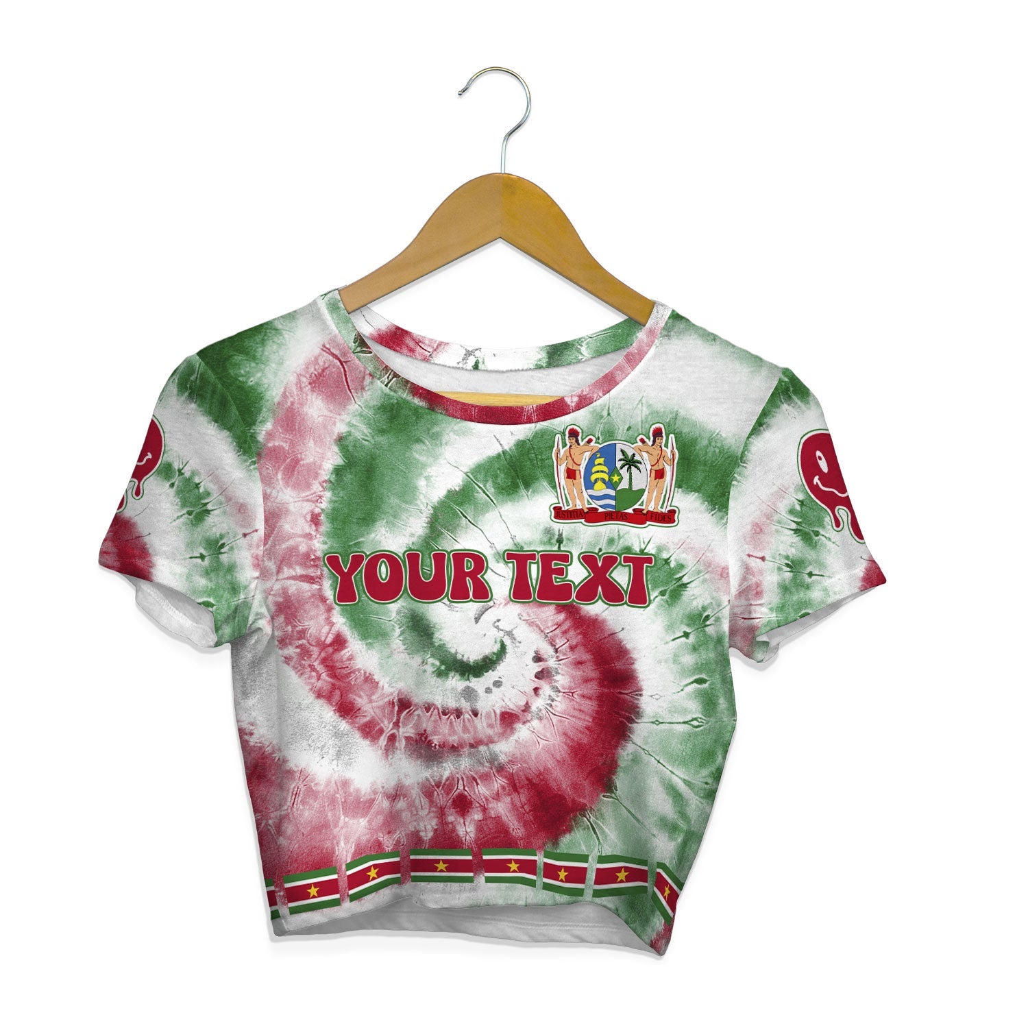 Suriname Croptop T Shirt Custom Tie Dye Style 1