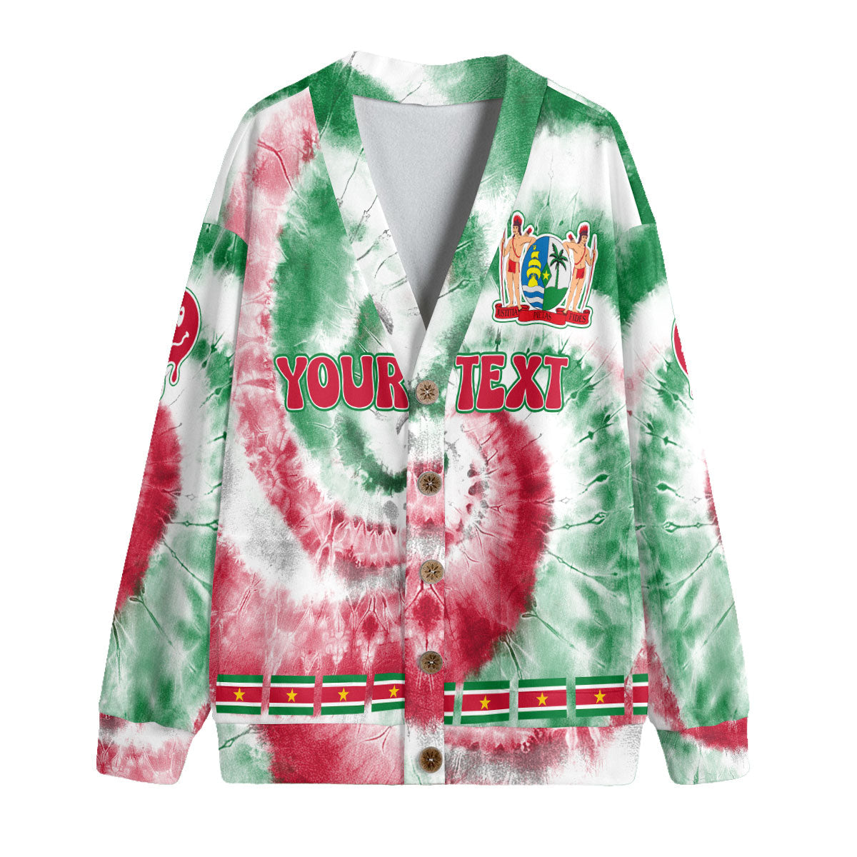 Suriname Fleece Cardigan Custom Tie Dye Style 4