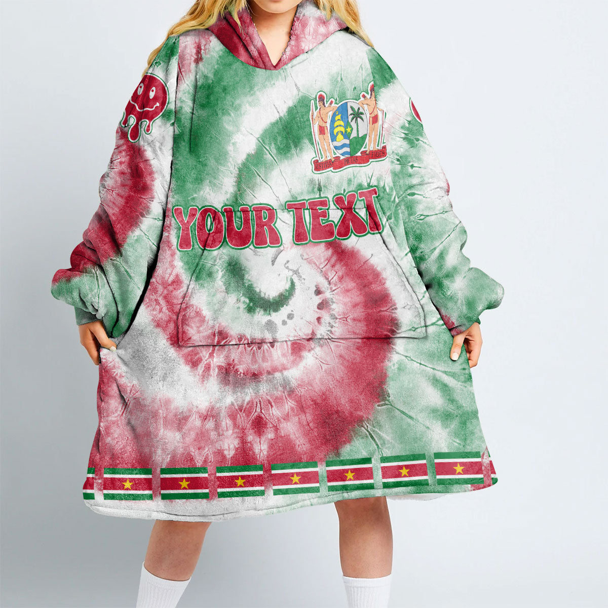 Suriname Hoodie Blanket Custom Tie Dye Style 2