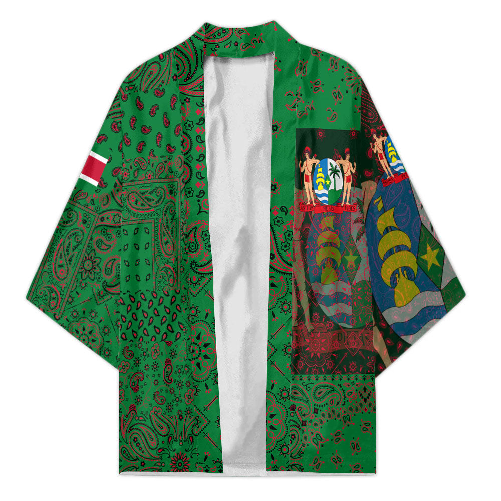 Suriname Kimono Paisley Flag And Skull Style 1