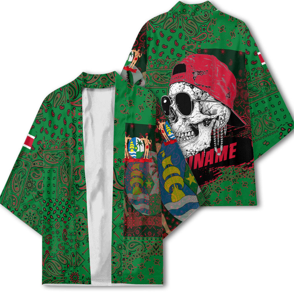 Suriname Kimono Paisley Flag And Skull Style 2