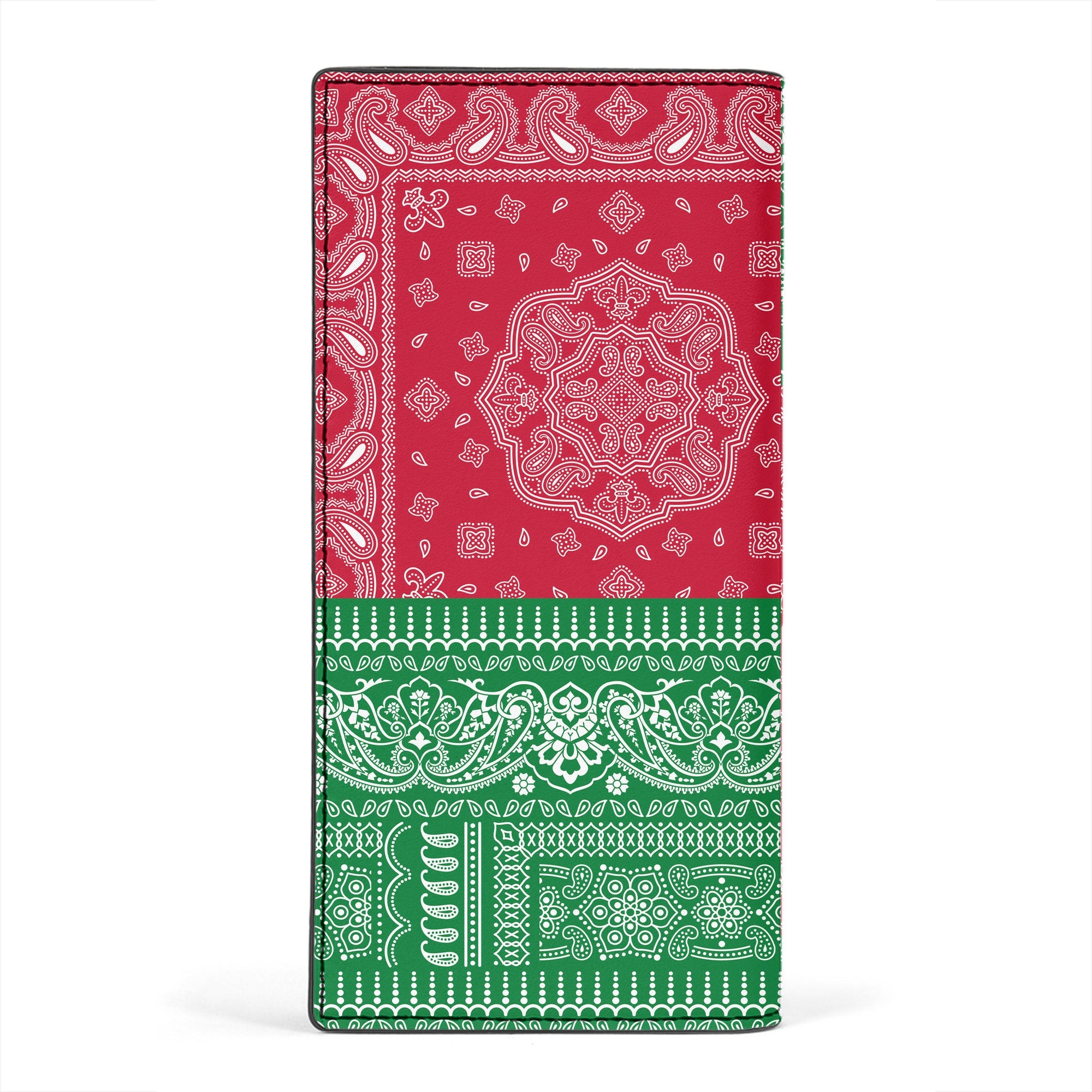 Suriname Leather Wallet Flag And Paisley Basic Style 2