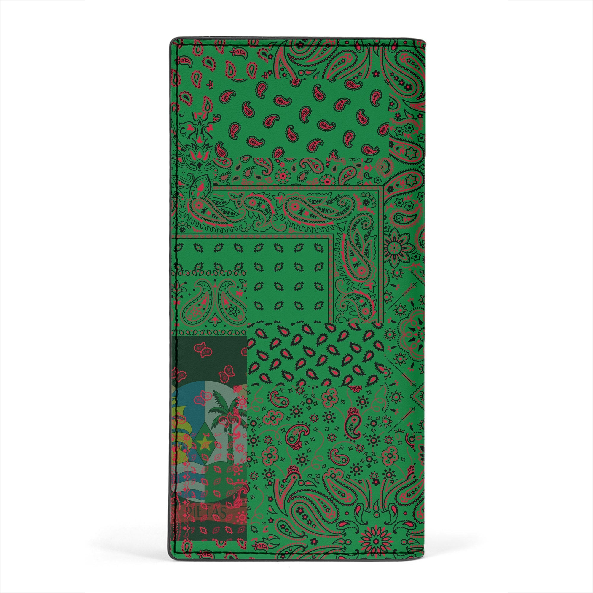 Suriname Leather Wallet Paisley Flag And Skull Style 2