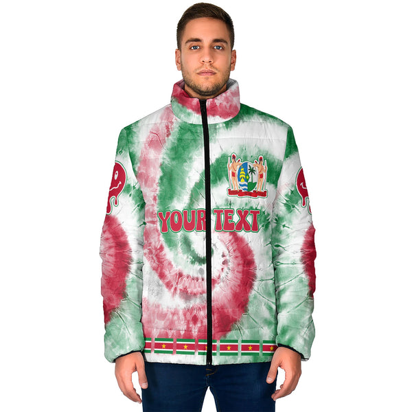 Suriname Men Padded Jacket Custom Tie Dye Style 1