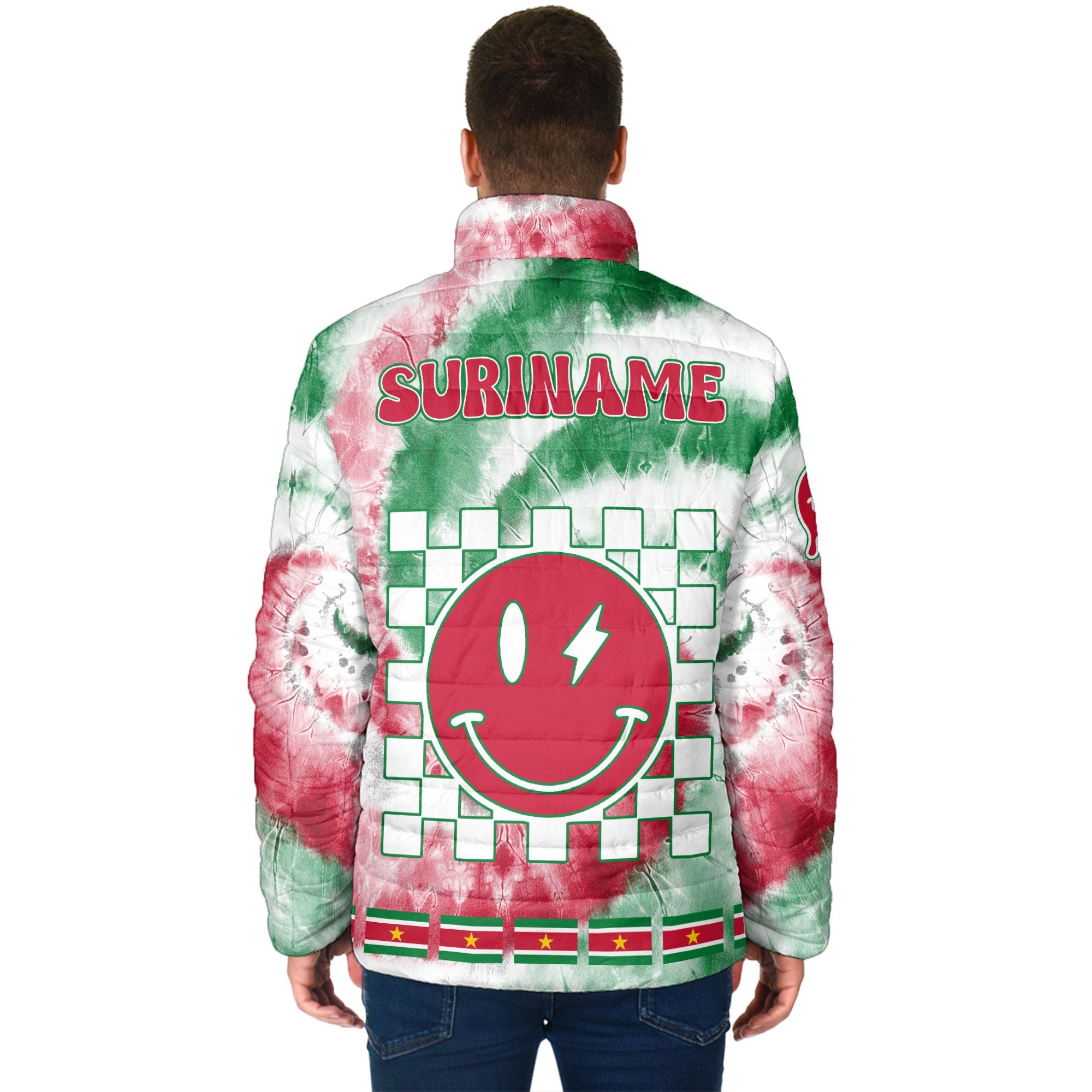 Suriname Men Padded Jacket Custom Tie Dye Style 2