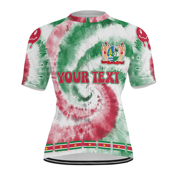 Suriname Men Cycling Jersey Custom Tie Dye Style 1