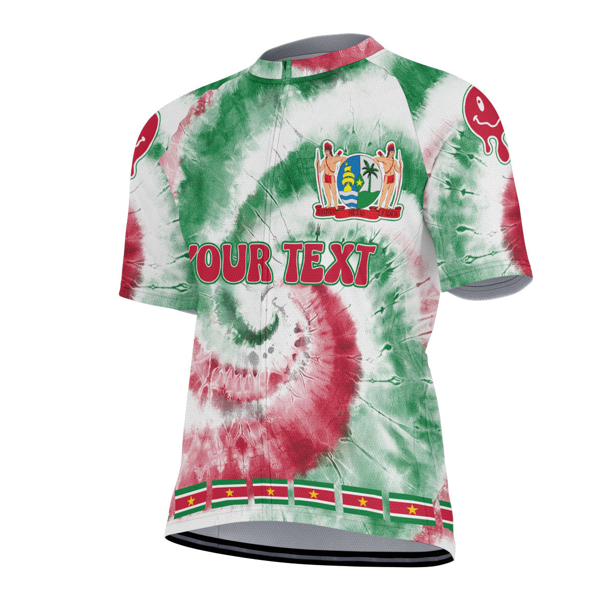 Suriname Men Cycling Jersey Custom Tie Dye Style 2