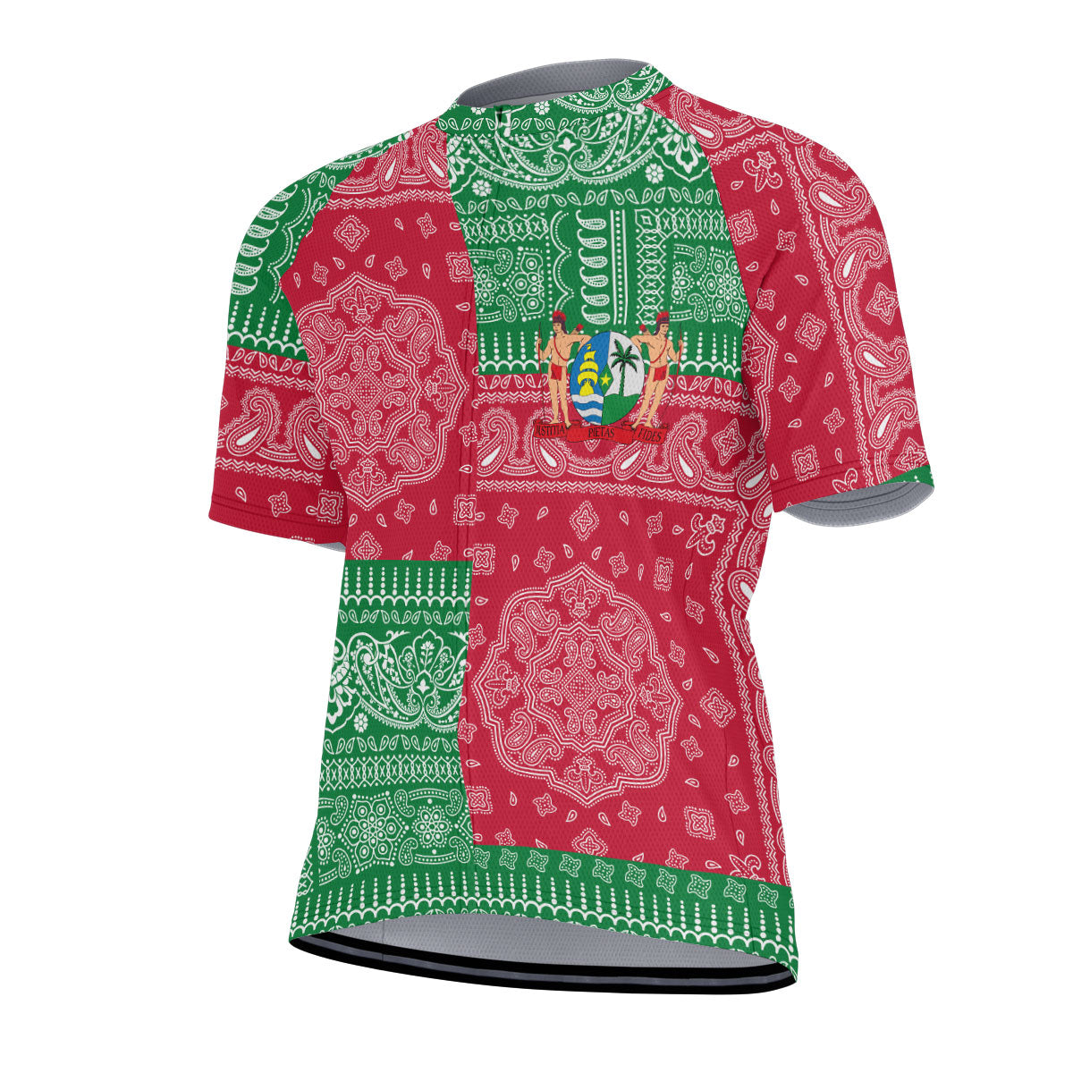 Suriname Men Cycling Jersey Flag And Paisley Basic Style 2