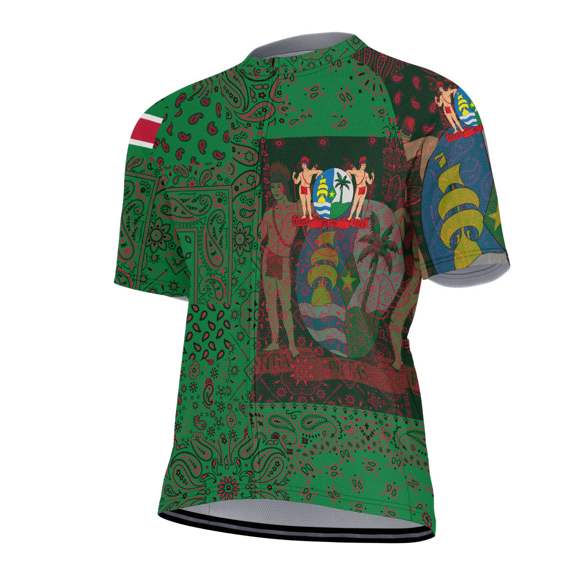 Suriname Men Cycling Jersey Paisley Flag And Skull Style 2