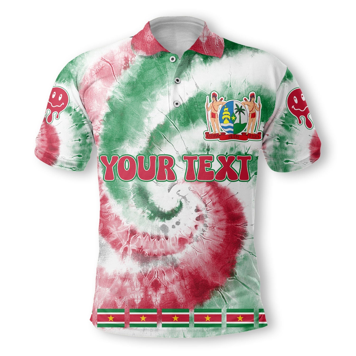 Suriname Polo Shirt Custom Tie Dye Style 2