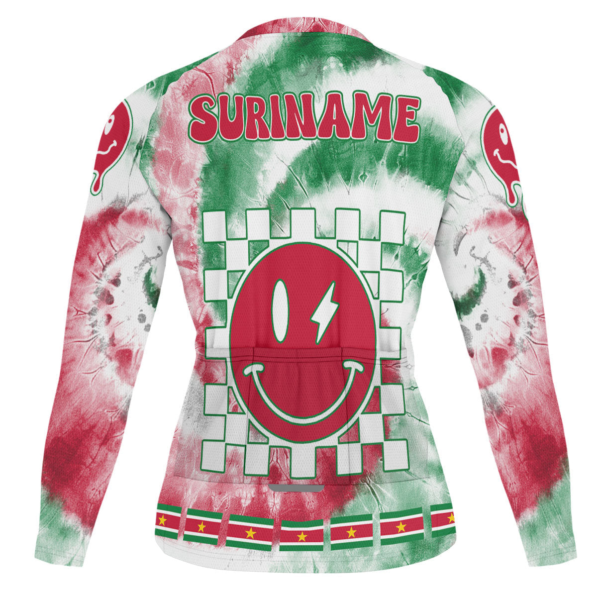 Suriname Raglan Men Cycling Jersey Long Sleeve Custom Tie Dye Style 1