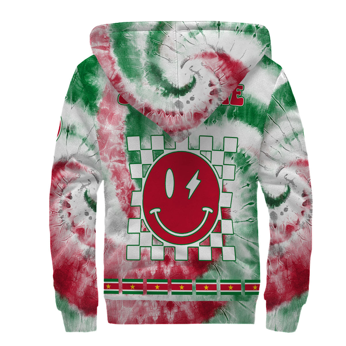 Suriname Sherpa Hoodie Custom Tie Dye Style 2