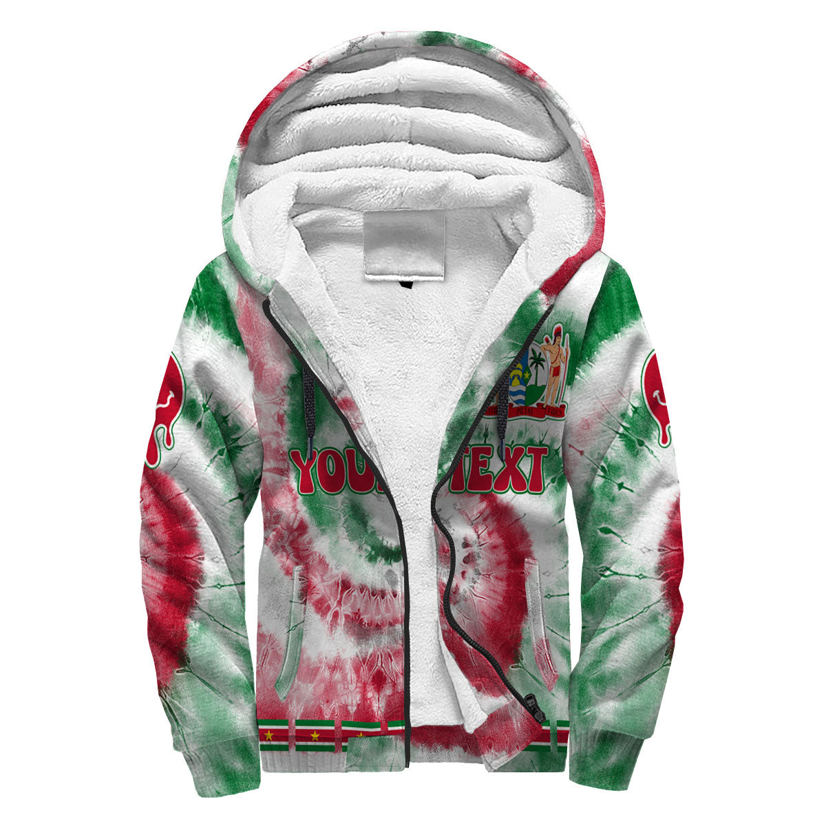 Suriname Sherpa Hoodie Custom Tie Dye Style 3