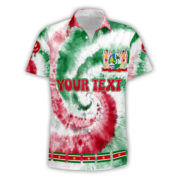 Suriname Short Sleeve Shirt Custom Tie Dye Style 1