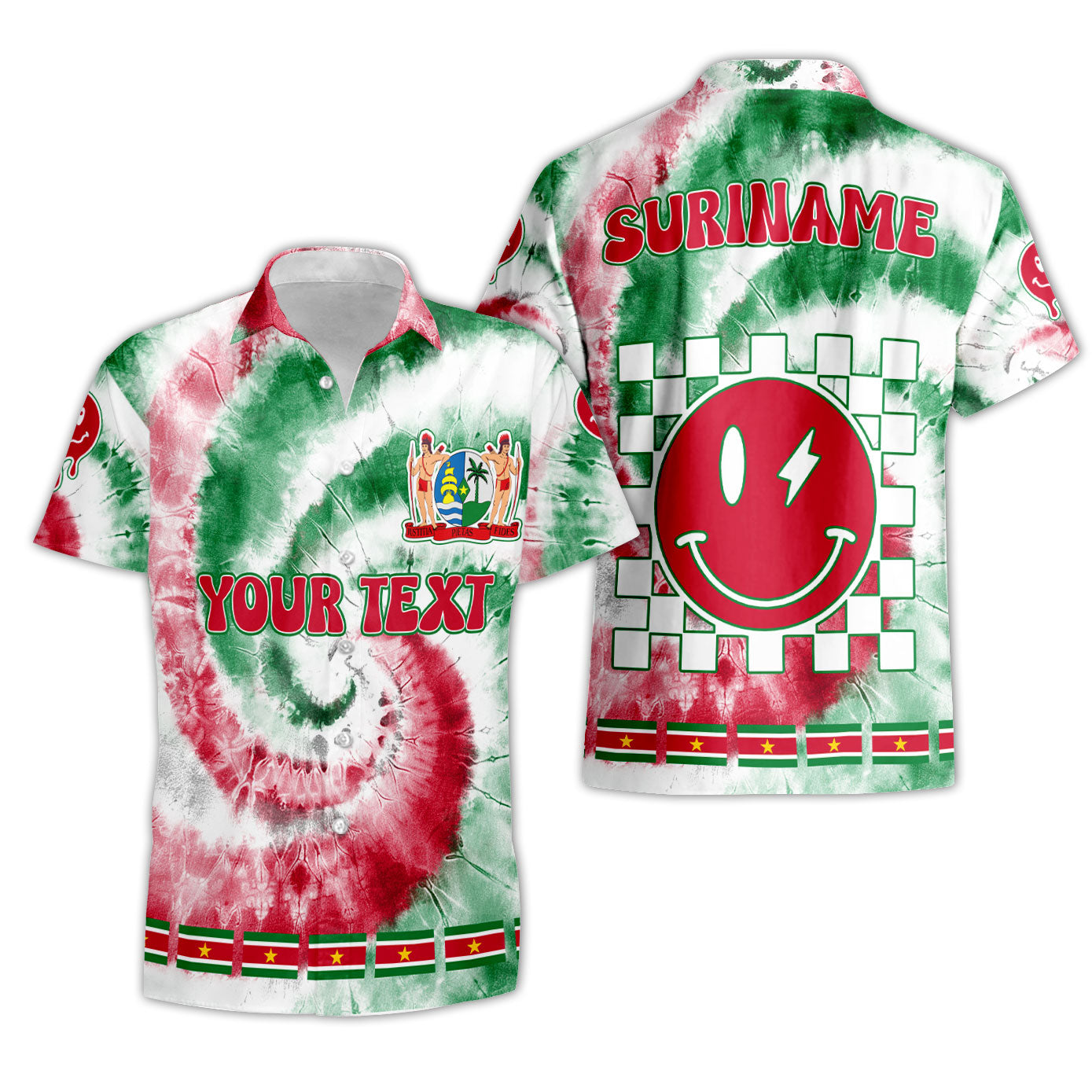 Suriname Short Sleeve Shirt Custom Tie Dye Style 3