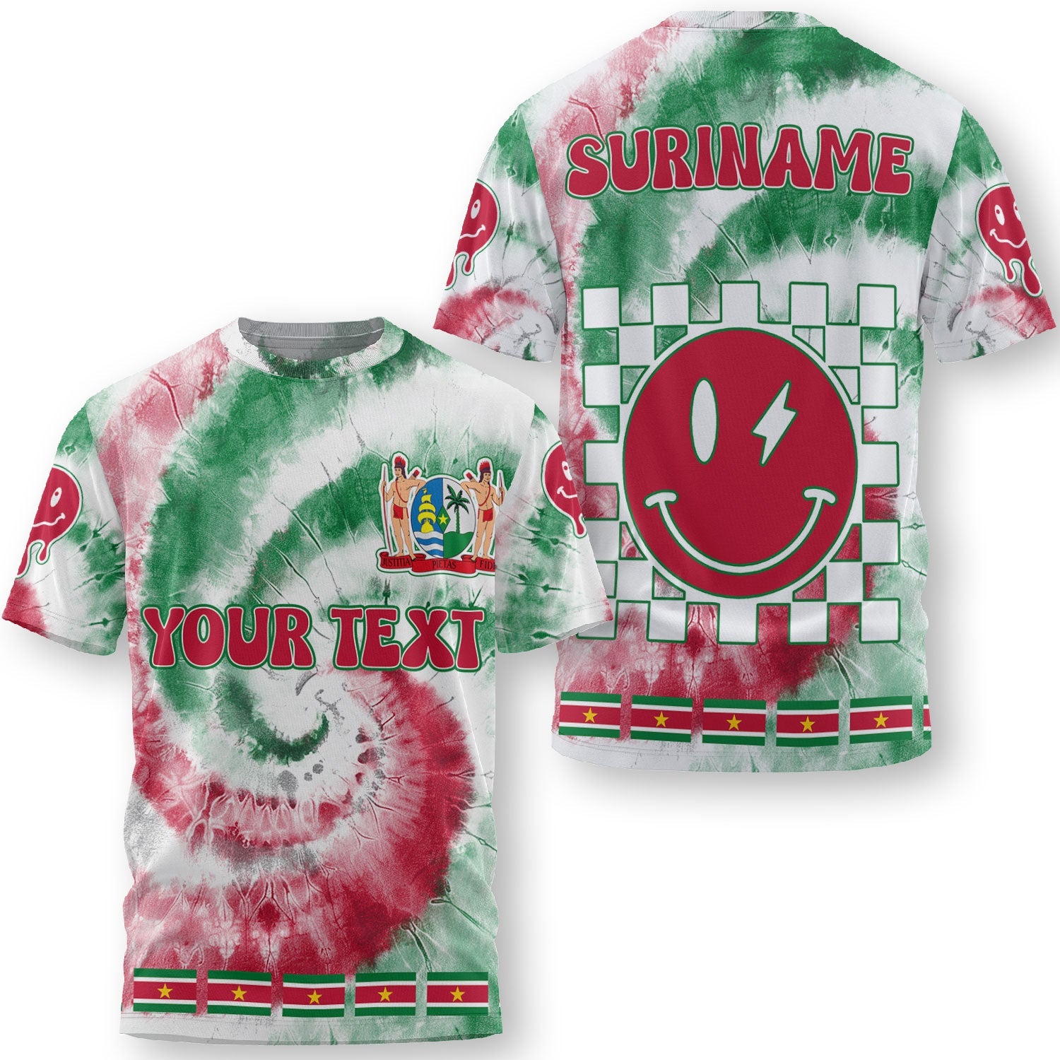 Suriname T Shirt Custom Tie Dye Style 3