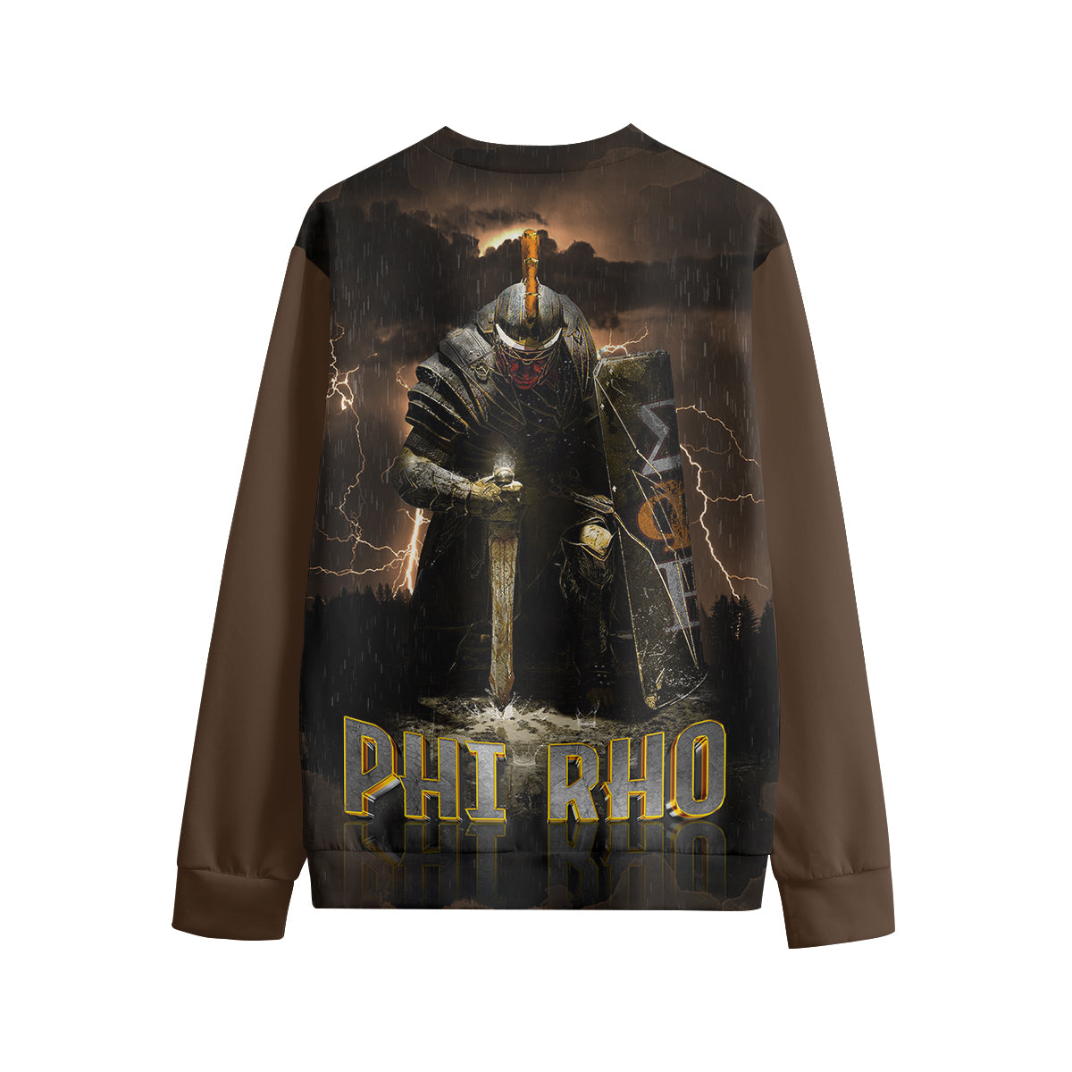 Sigma Phi Rho Sweatshirt Brown Phi Rho Gladiator Style