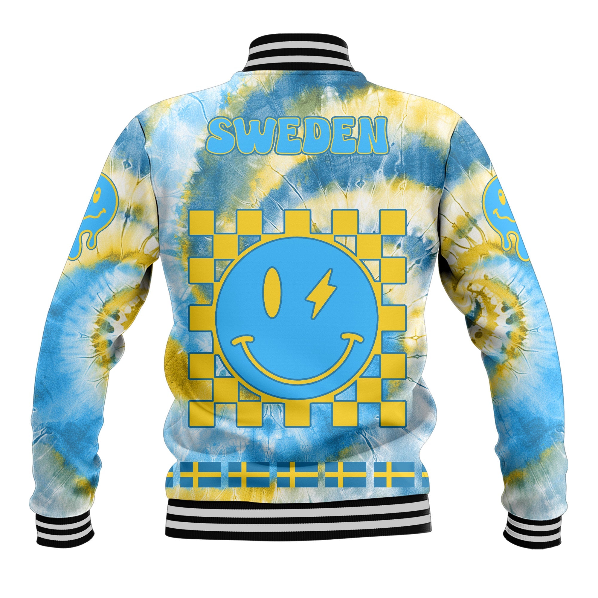 Sweden Baseball Jacket Custom Tie Dye Style 3