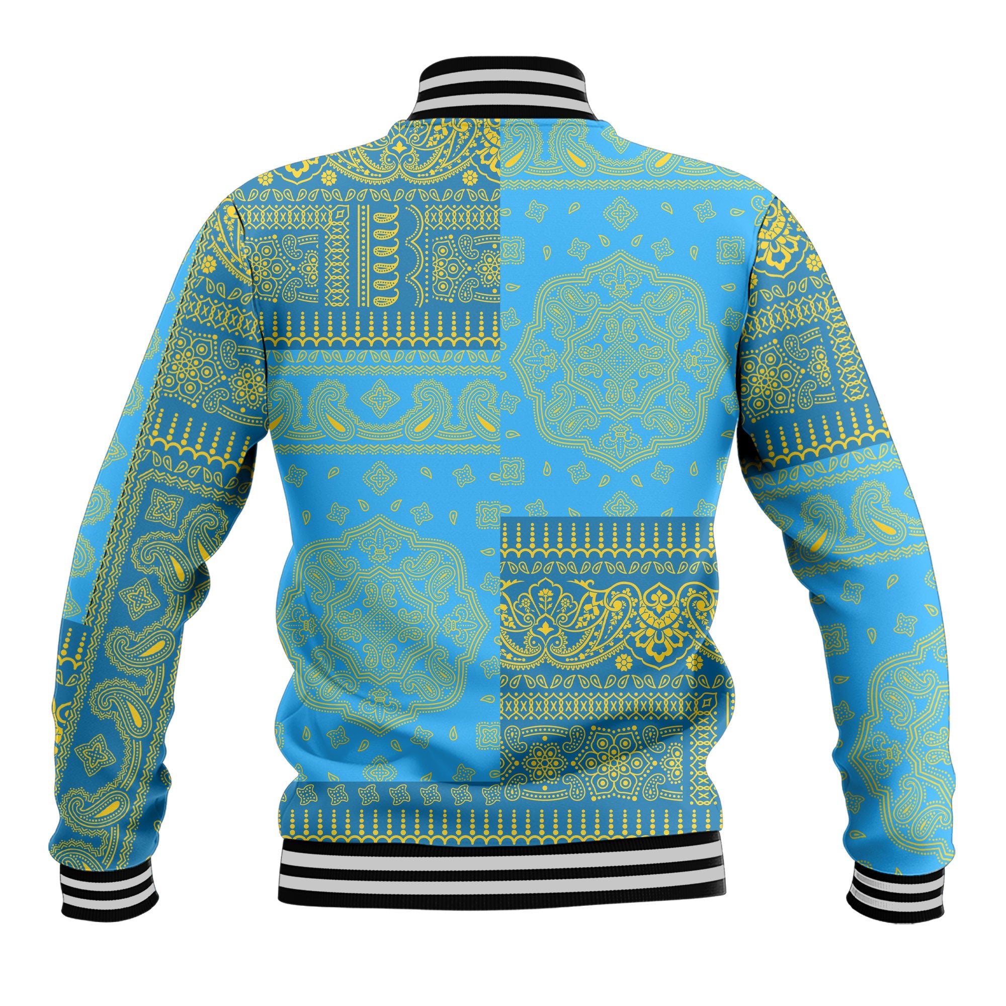 Sweden Baseball Jacket Flag And Paisley Basic Style 3