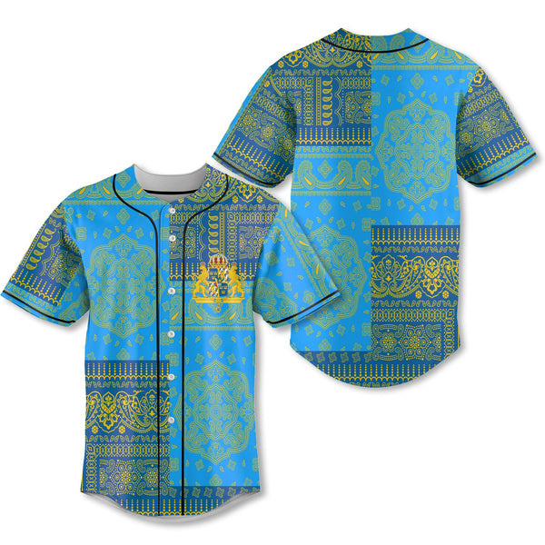 Sweden Baseball Jersey Flag And Paisley Basic Style 1