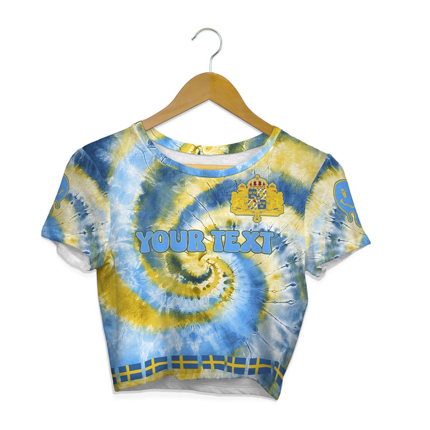 Sweden Croptop T Shirt Custom Tie Dye Style 1