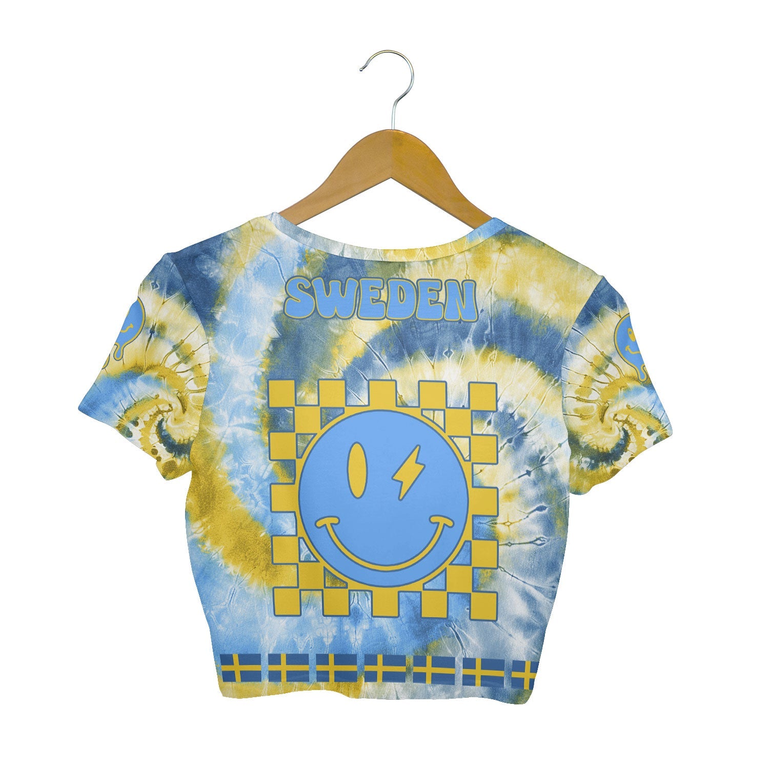 Sweden Croptop T Shirt Custom Tie Dye Style 2