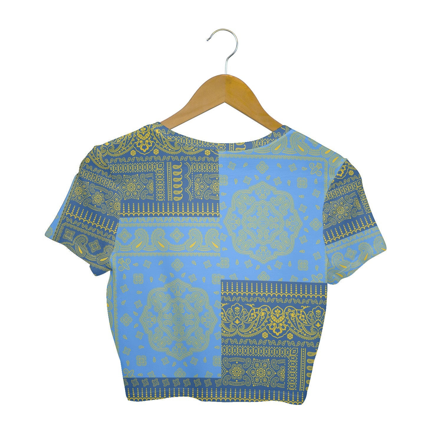 Sweden Croptop T Shirt Flag And Paisley Basic Style 2