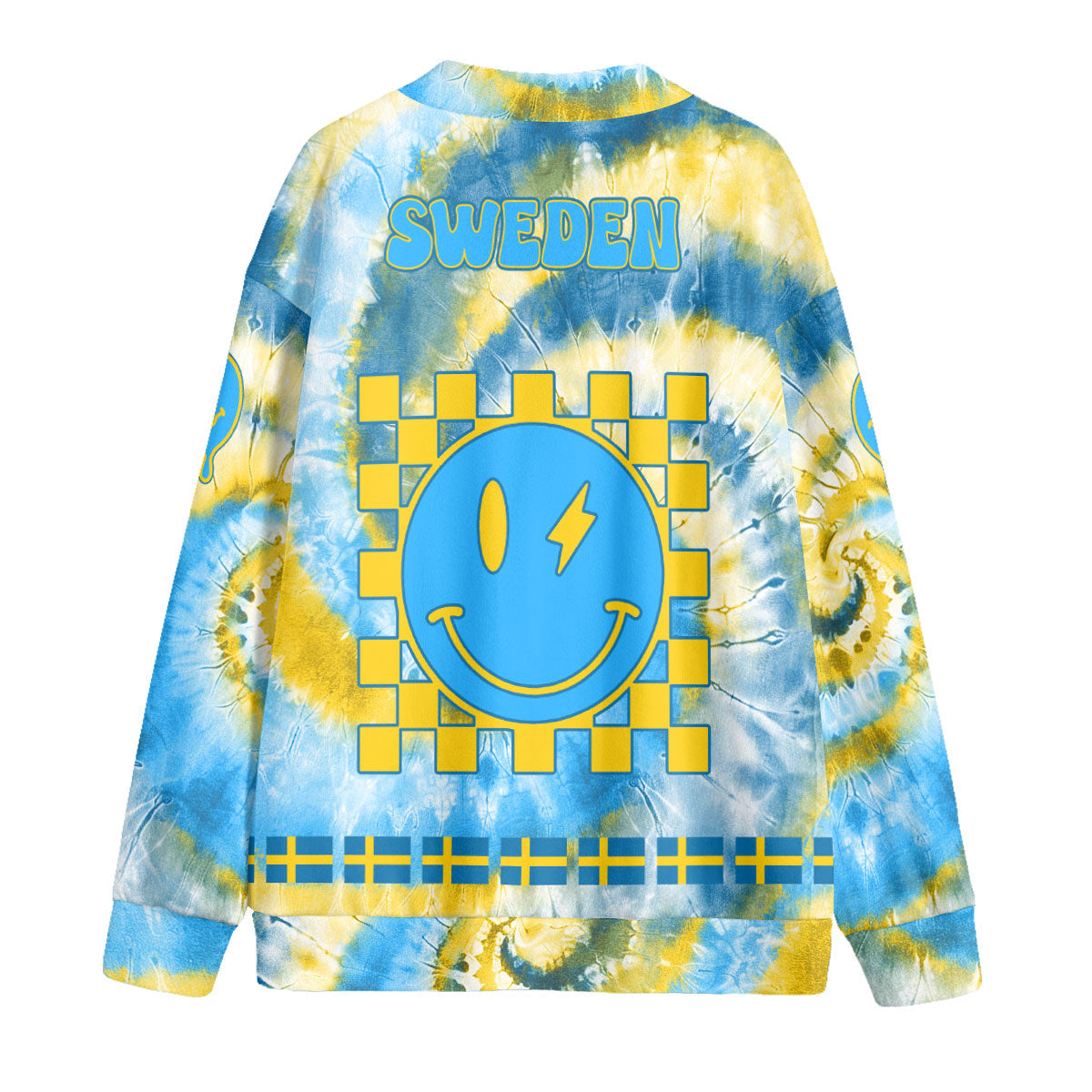 Sweden Fleece Cardigan Custom Tie Dye Style 2