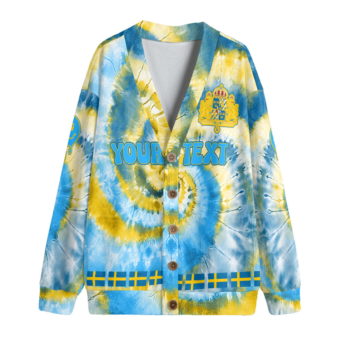 Sweden Fleece Cardigan Custom Tie Dye Style 4